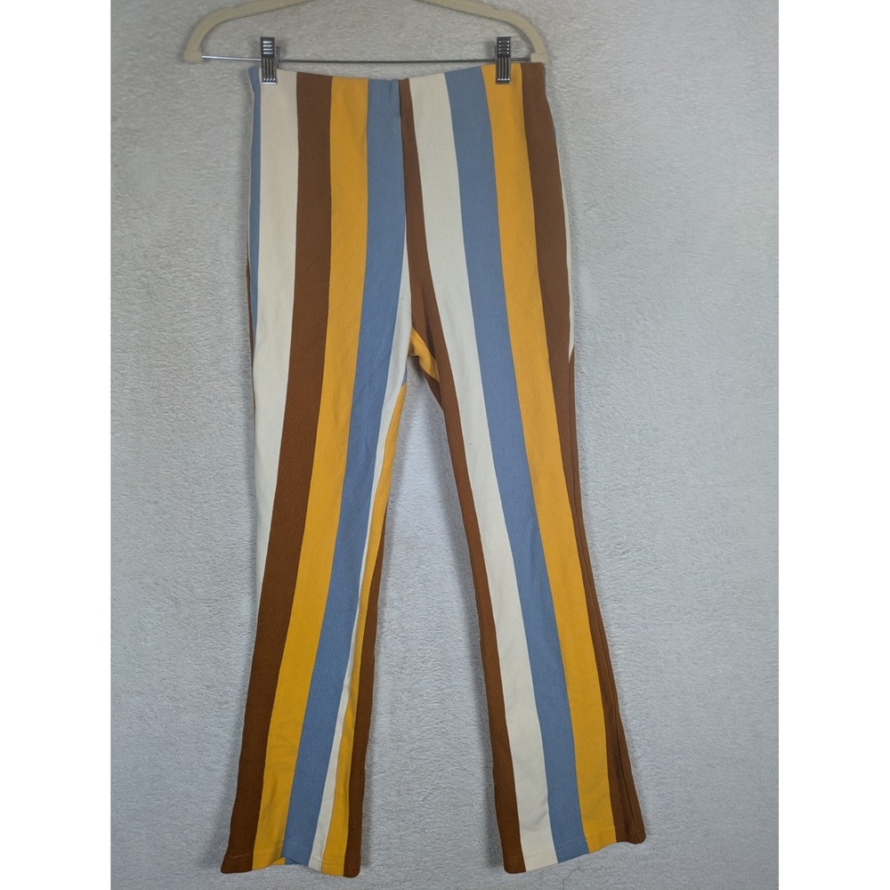 Ellison Flare Pants Women's S Multicolor Striped High Rise Retro